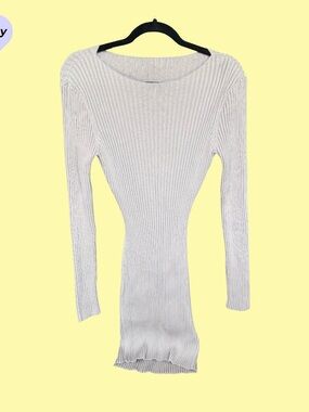 bec + bridge Ribbed Knit Long Sleeve Dress